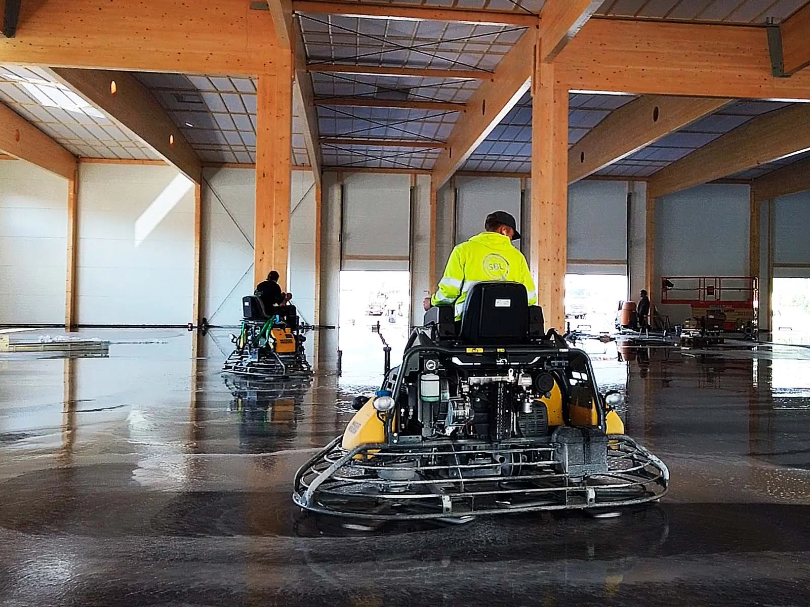 Professional concrete polishing and floor levelling in Vancouver showing smooth polished finish